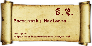 Bacsinszky Marianna névjegykártya